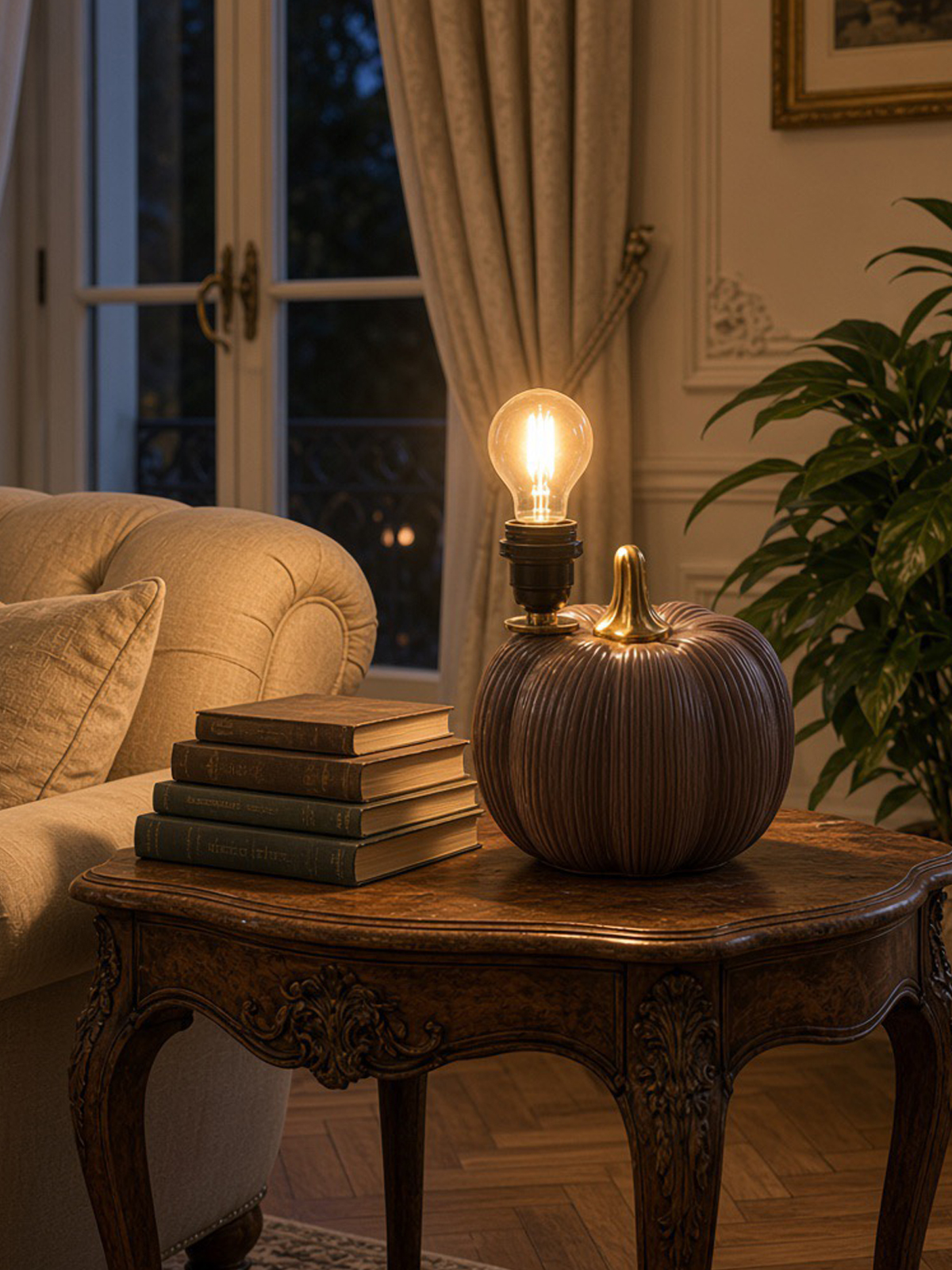 Pied de lampe - Automne-Chocolat